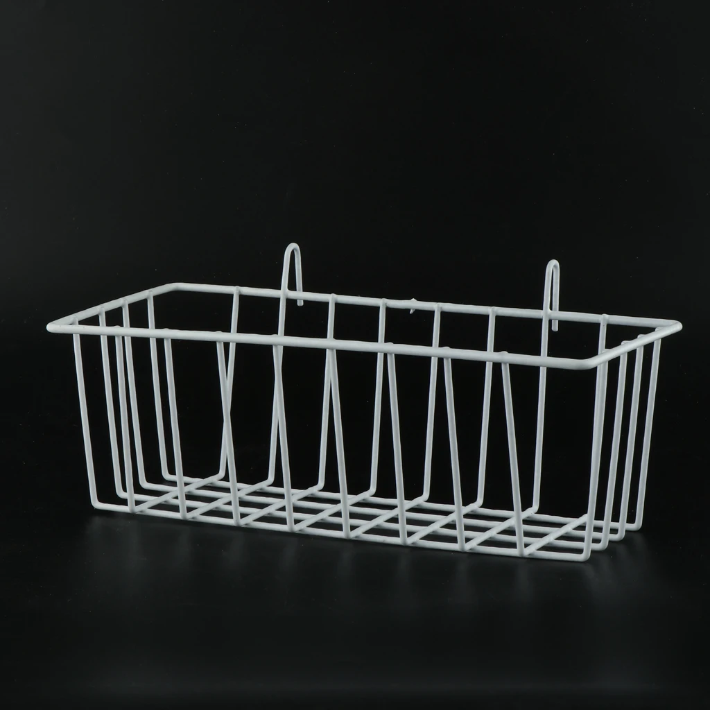 Grid Storage Basket, Over the Cabinet, Metal Wire Cabinet, 23x10x8cm, Black/White