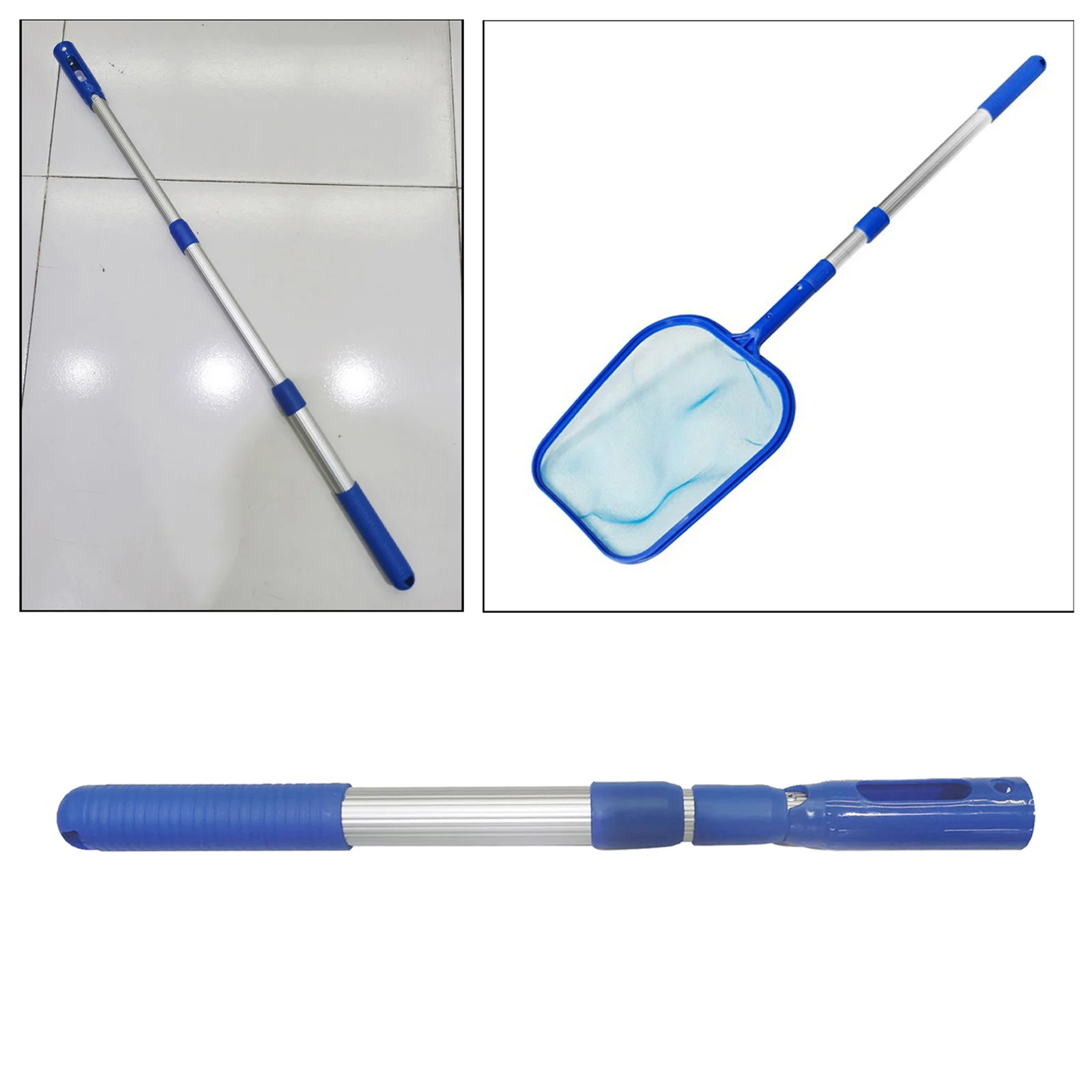 Adjustable Aluminum Spa Swimming Pool Telescoping Handle Pole for Leaf Net