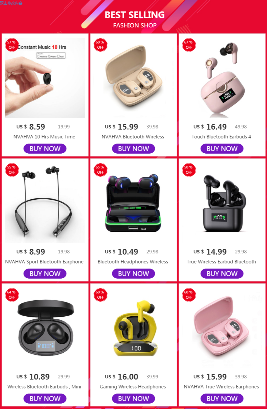 Gaming Wireless Headphones Music Bluetooth Earbuds Headset with Charging Case Mic Call Noise Cancelling Cellphone Game Earphones Gaming Wireless Headphones Music Bluetooth Earbuds Headset with Charging Case Mic Call Noise Cancelling Cellphone Game Earphones