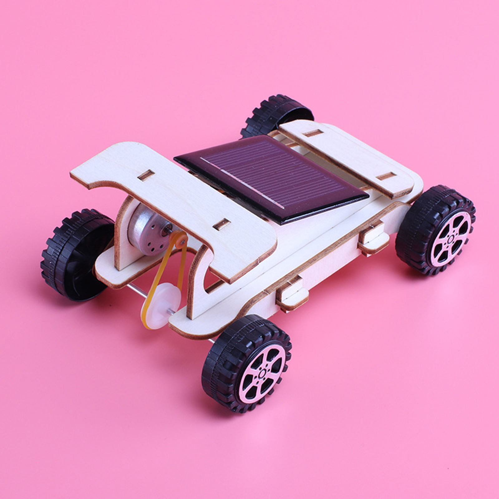 Moveable Wooden Solar Energy Powered Car Toy 3D Puzzle DIY Wooden Model Science Experiment Kits Gifts Toy for Children