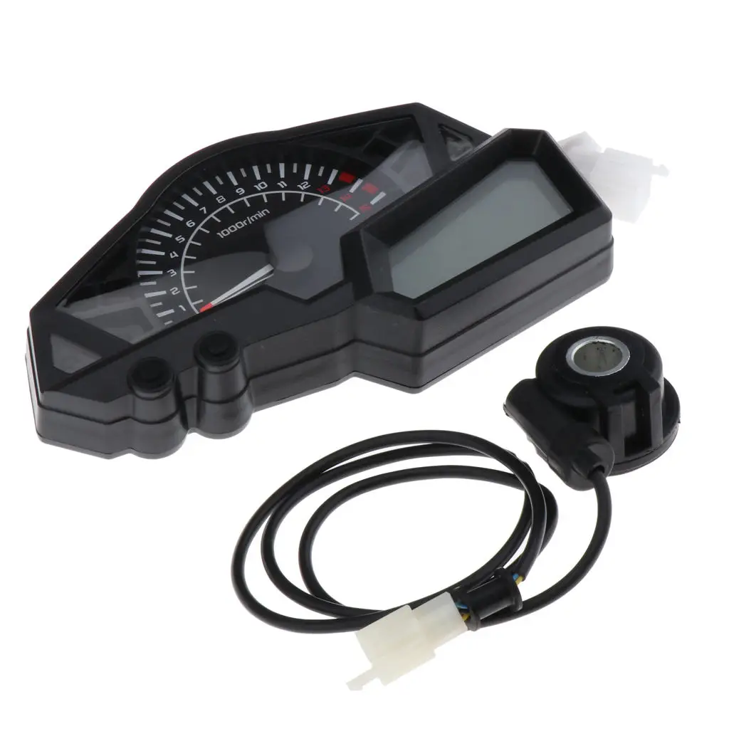 Motorcycle Speedometer Odometer Gauge  W/ Fuel Level Indicator  0-199 Km / H