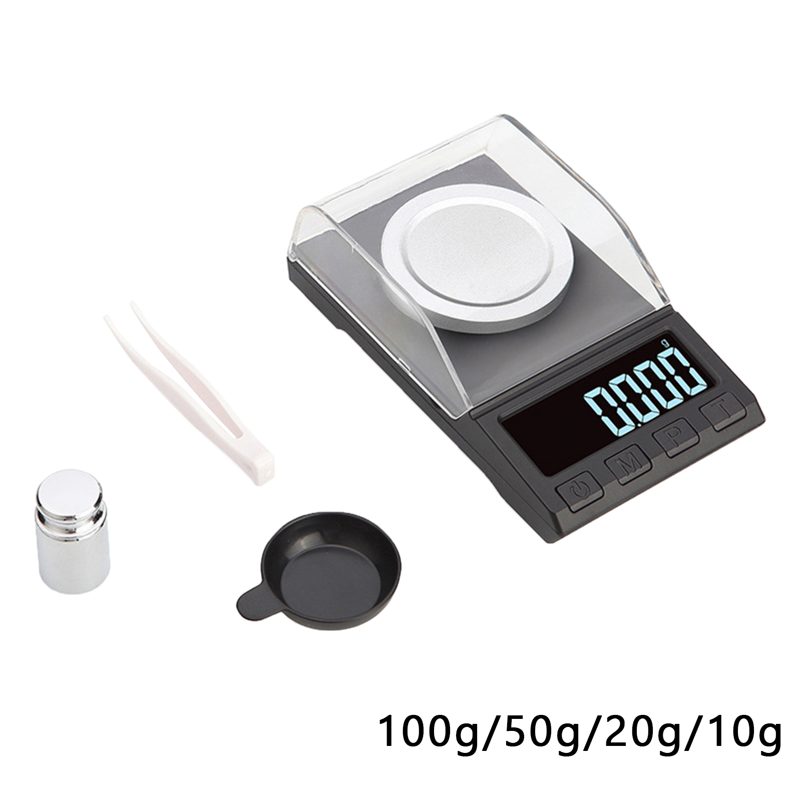 Digital Pocket Milligram Jewelry Scale with USB Cable 0.001g Reloading with LCD Backlit for Gold 8 Units Weighing Pan