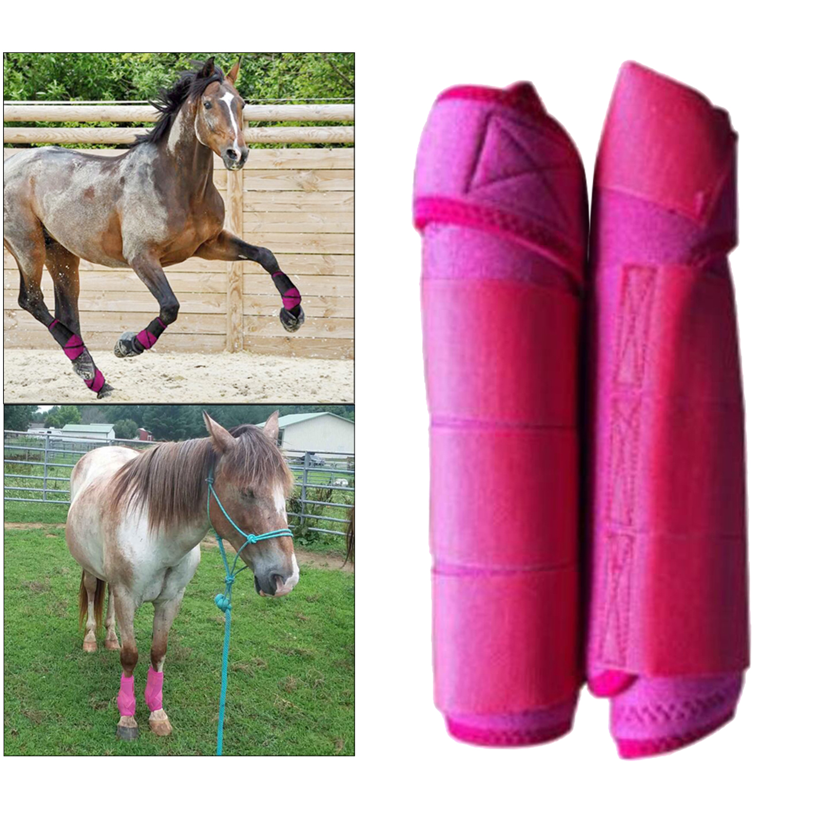 Horse Boots Equestrian Front Hind Tendon Boot Leg Protection, Horse Pony Jumping Boot Leg Protective Absorbing Breathable Boots