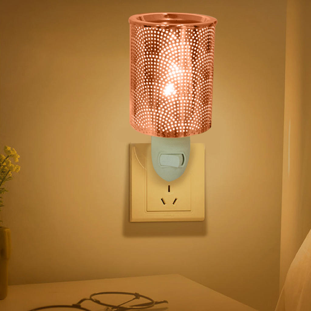 Electric Wax Melt Oil Burner Warmer Lamp Iron Plug-in Aroma Shell Pattern Lighting Thermal Nightlight for Hotel Gifts Bar Decor