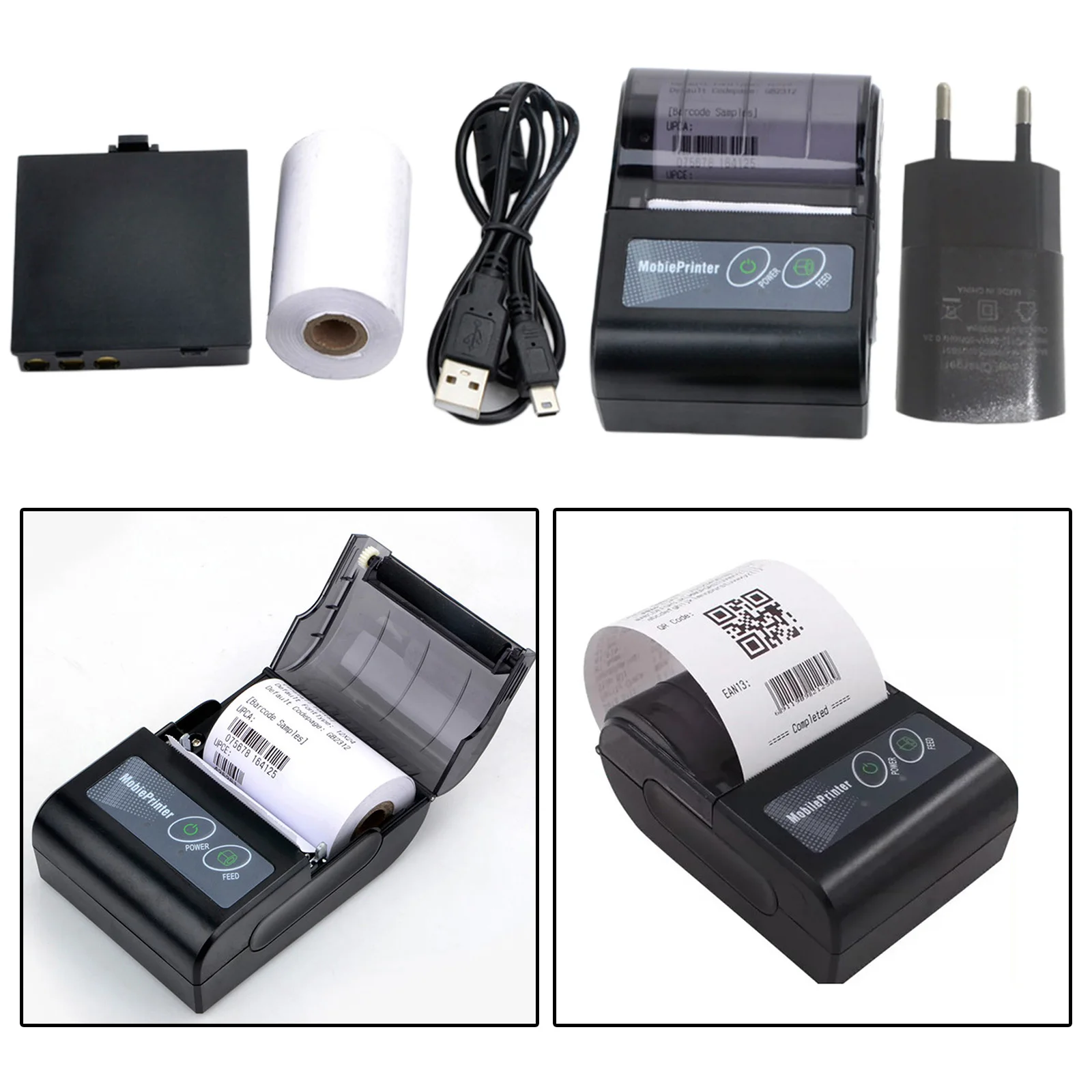 Mini Portable Bluetooth Printer Thermal Receipt Printer Mobile Business New