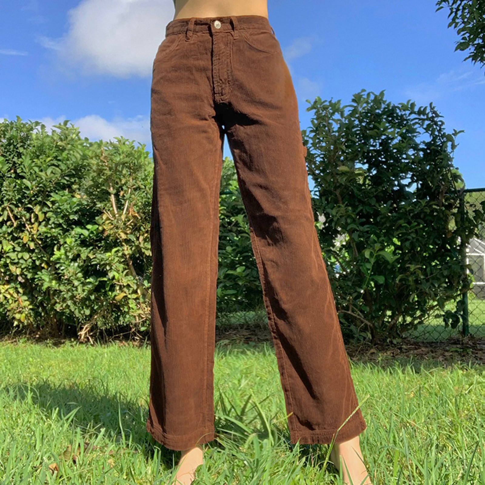 90s Streetwear Gothic Grunge Brown Trousers E girl Vintage Baggy Style  Women Pants Corduroy Vintage Straight Pants Trousers 2021|Pants u0026 Capris| -  AliExpress
