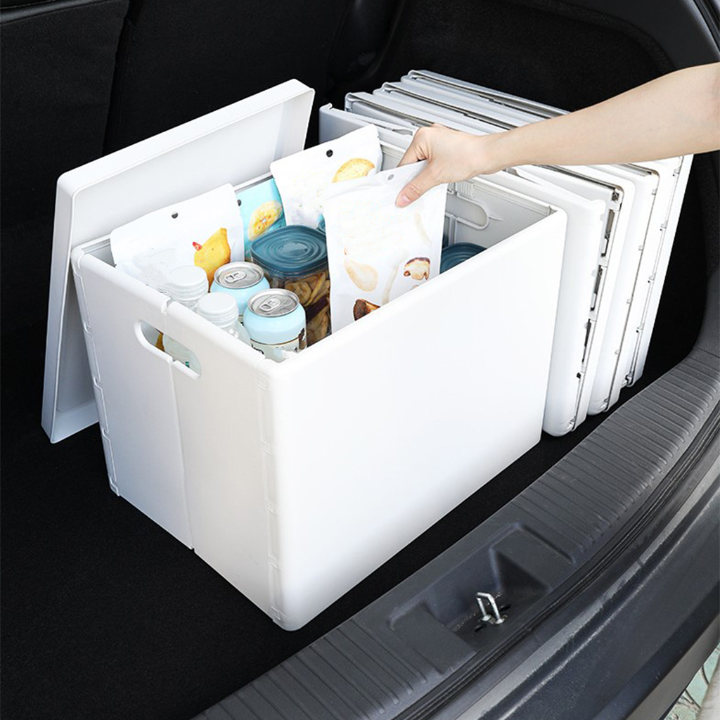 Plastic Collapsible Storage Box Snack Grocery Clothes Organizer Tool Box Trunk Car Travel Storage Bins Need to Assemble