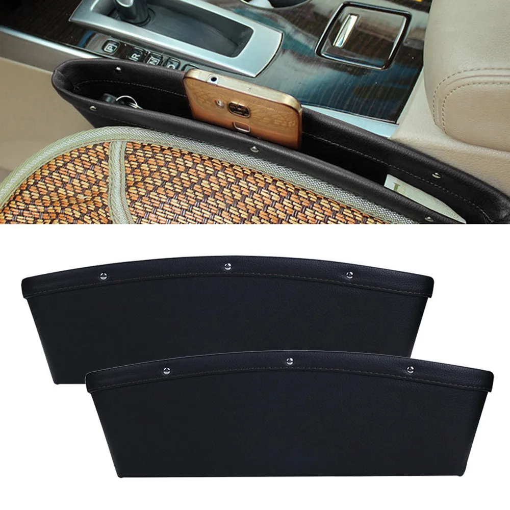 Catch Catcher PU Box Leather Car Seat Gaps Slit Pocket Storage Organizers Box KI 