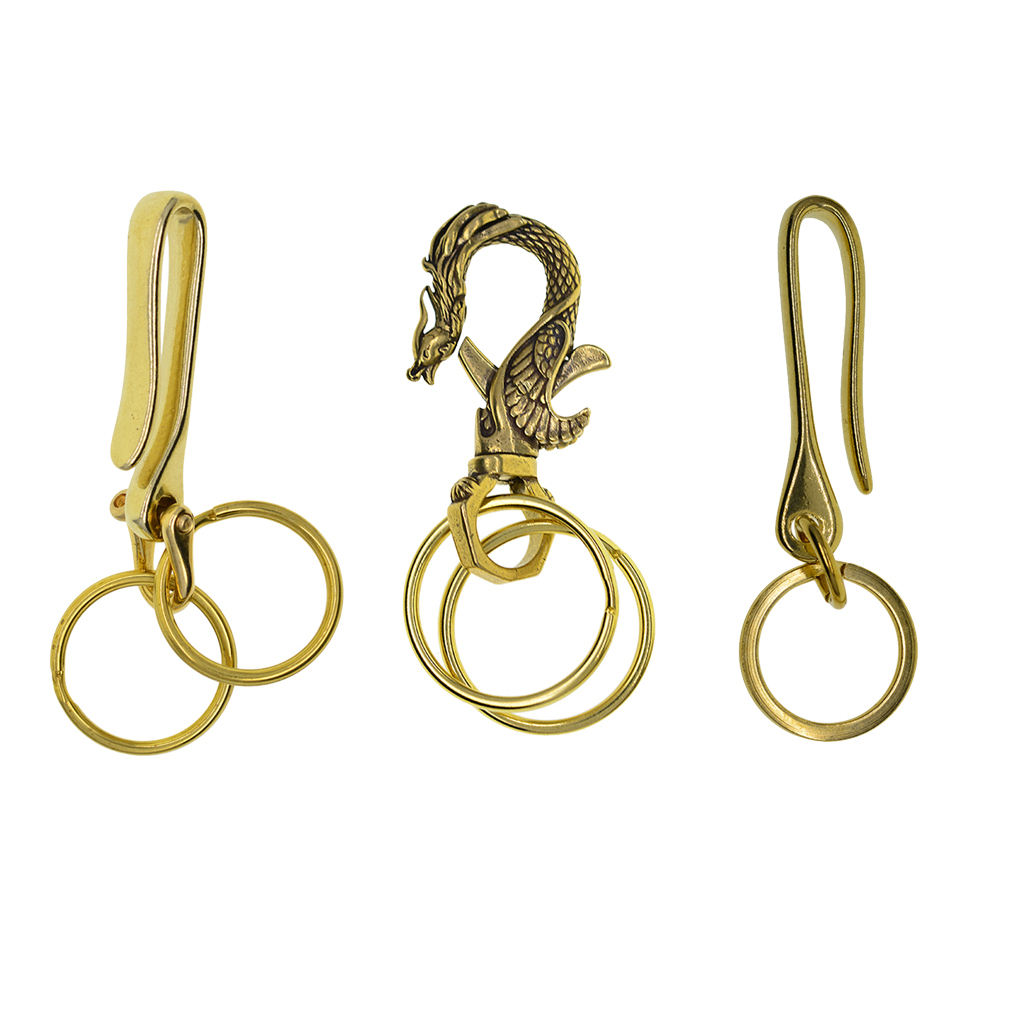 Solid Brass U/ Phoenix Key Chain Key  Hook Clip Biker Pant Snap Clasp