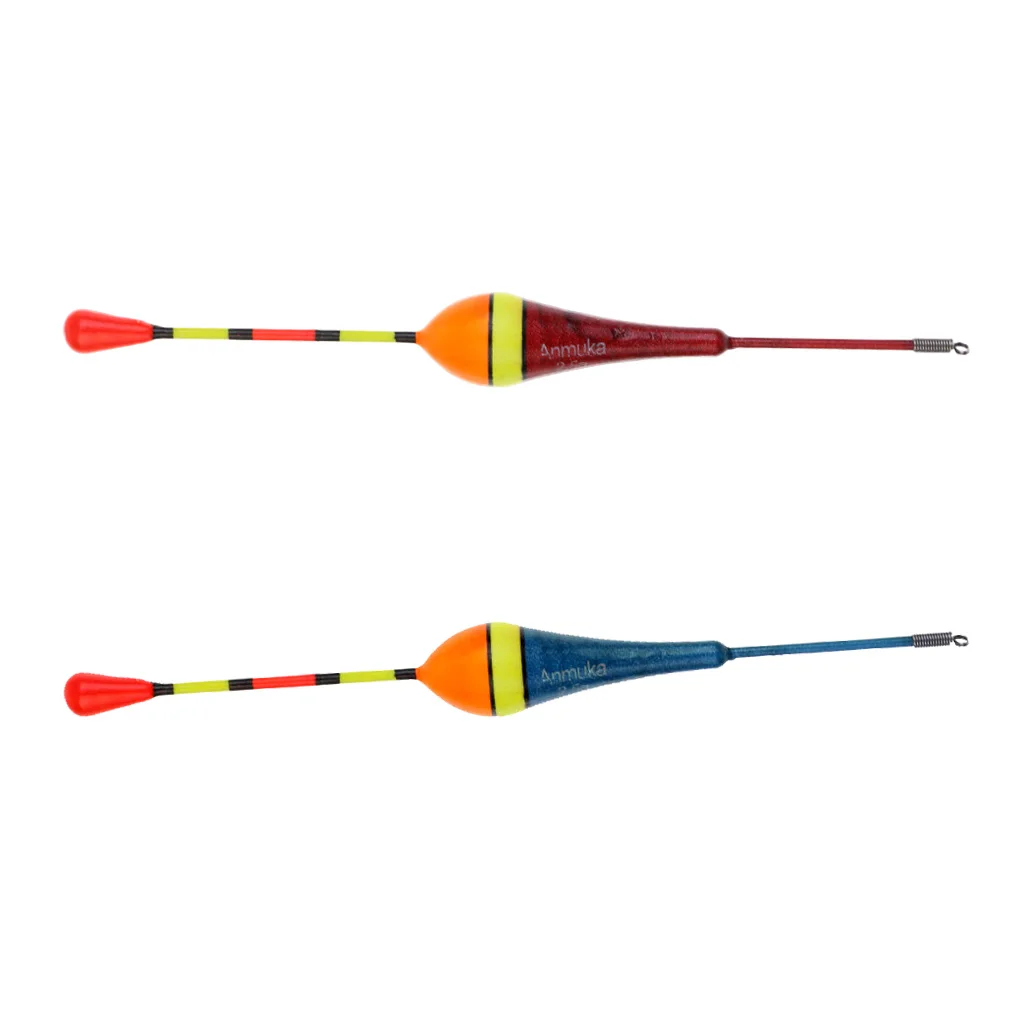 2.5g Wood Fishing Float Bobbers Saltwater Vertical Fishing Set Buoy Bobber Stick for Outdoor Fishing Red/Blue