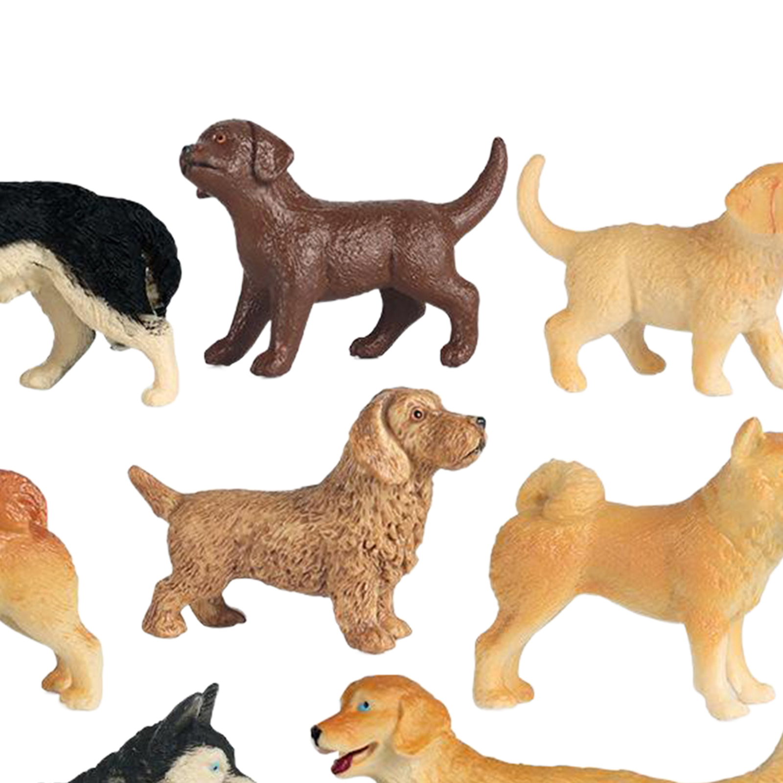 Solid Plastic Simulated Dog Model Decor Toy Figurine Ornaments From