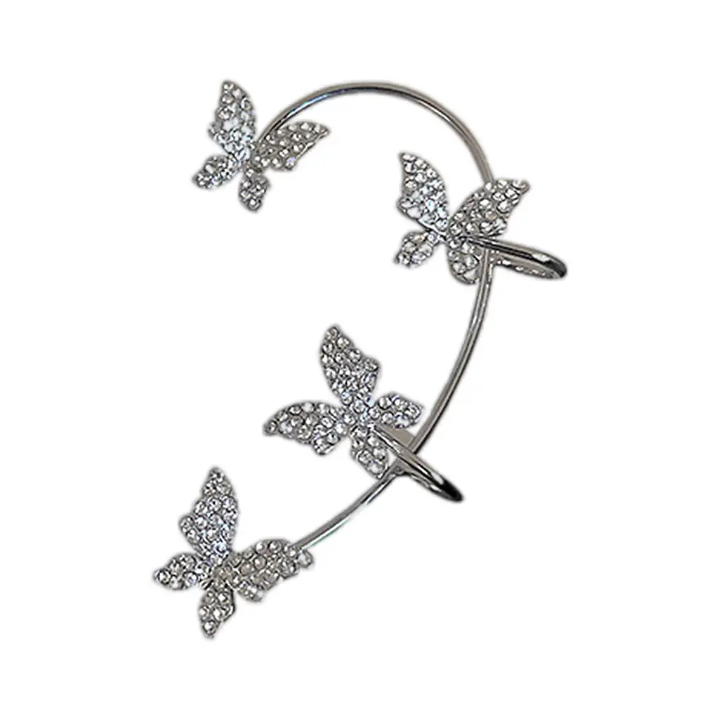 Butterfly Bone Cuff Earring Fashion Clip On Left Ear Non-Piercing Elegant for Girls Sister Lovers Jewelry Gifts Women