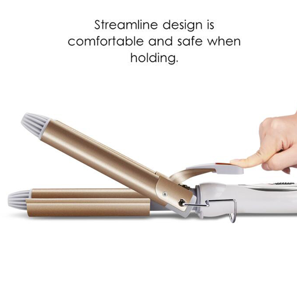 2 in 1 Curling Iron Wand, Hair Curler Barrels with Temperature Control