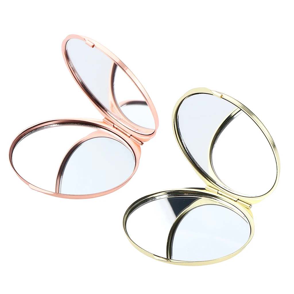 Pocket Mirror Portable Round Shaped Cute Double-sided Mirror for Women/Girls