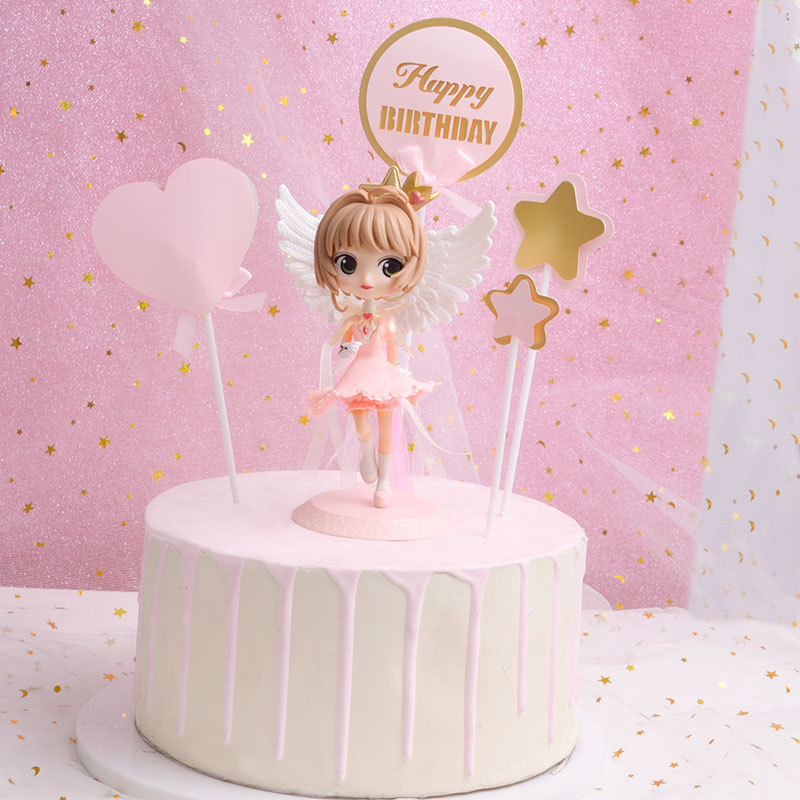 13CM Pink Anime Card Captor SAKURA figure kawaii Doll Model Cake Ornaments  toys Collection Gift - AliExpress Toys & Hobbies