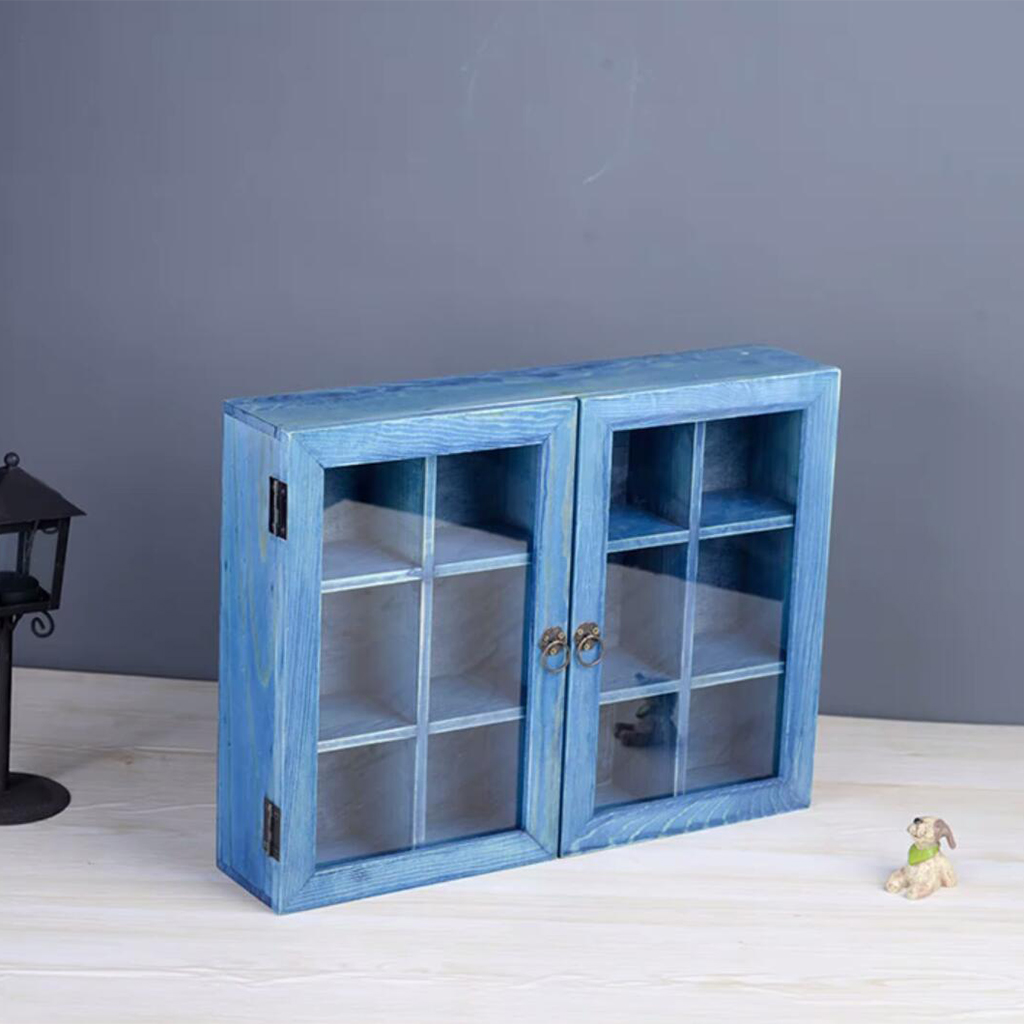 Wood Display Cabinet Dolls Display Cabinet Desktop Table Organizer Display Case Organizer Storage Box Display Storage Case