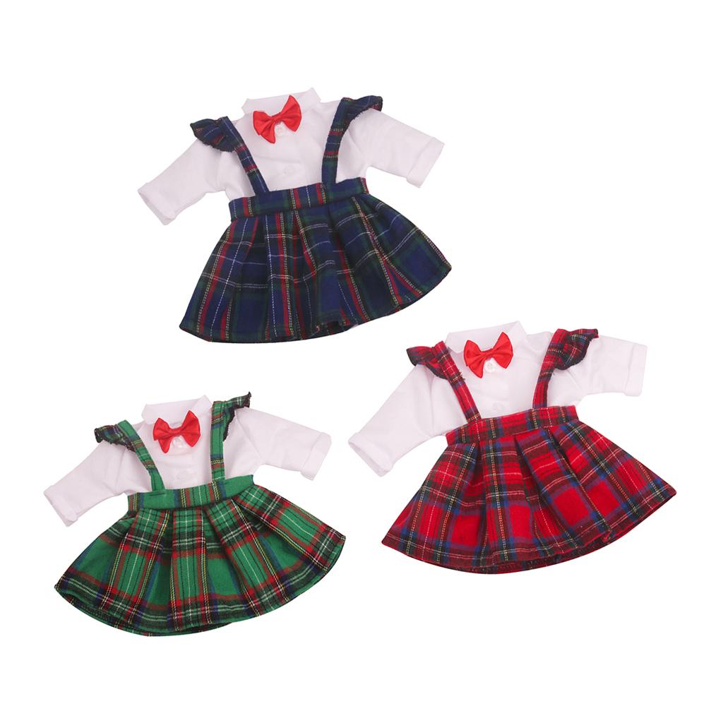 Doll Girl Clothes, Doll Students School Uniform 2-Piece Set for 18inch American Doll Clothing Pretend Play Toy