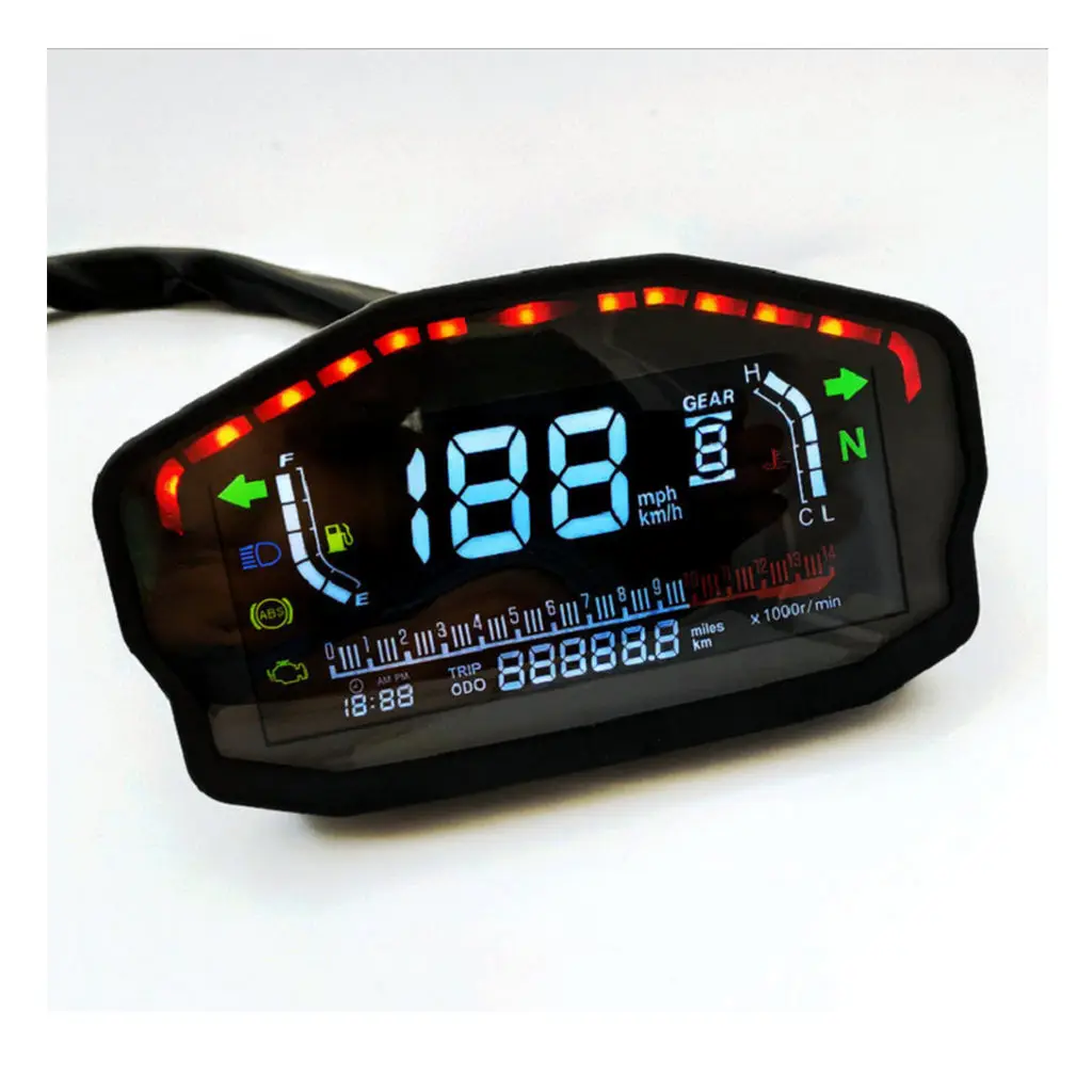 LED Backlight Motorcycle Speedometer Odometer Tachometer Kmh
