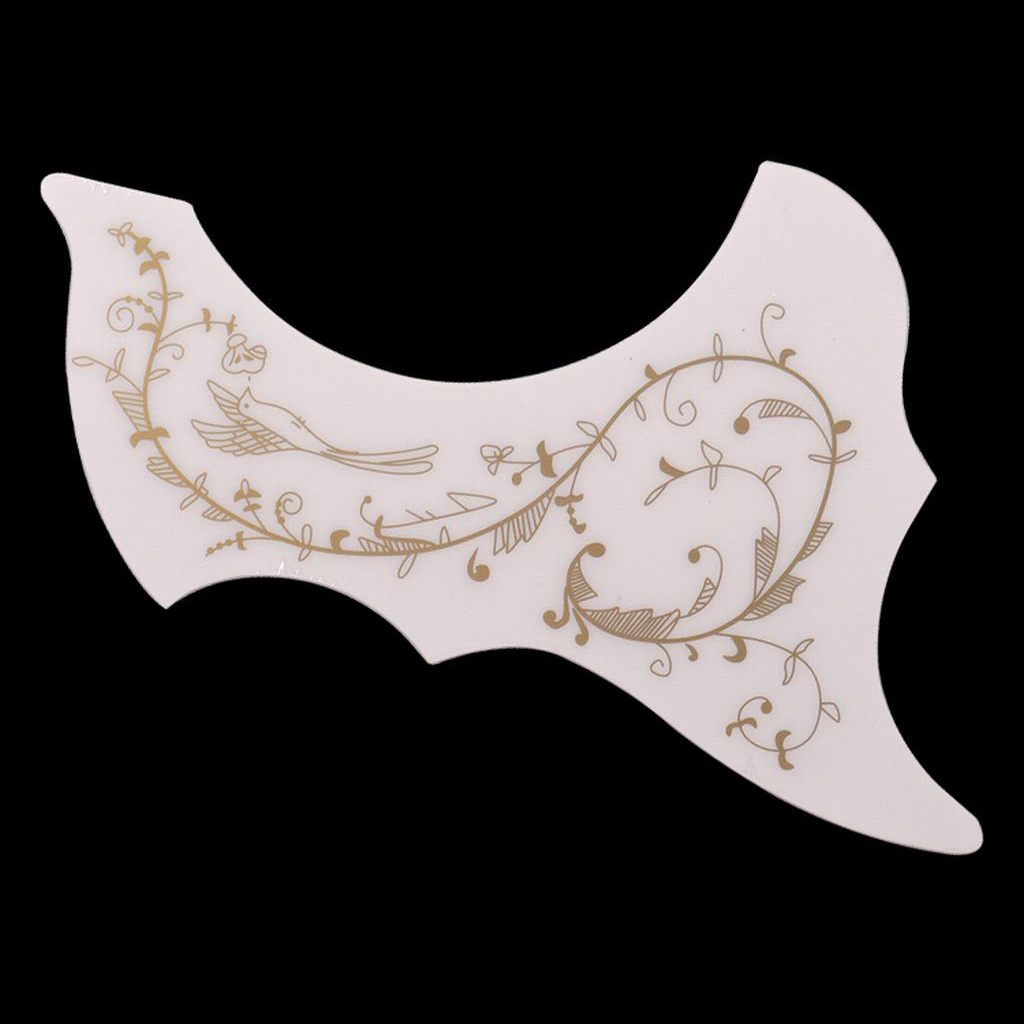 2pcs 40/41 Inch Acoustic Guitar Pickguard With Flower Pattern Self-adhesive, Guitar Pickguard, White