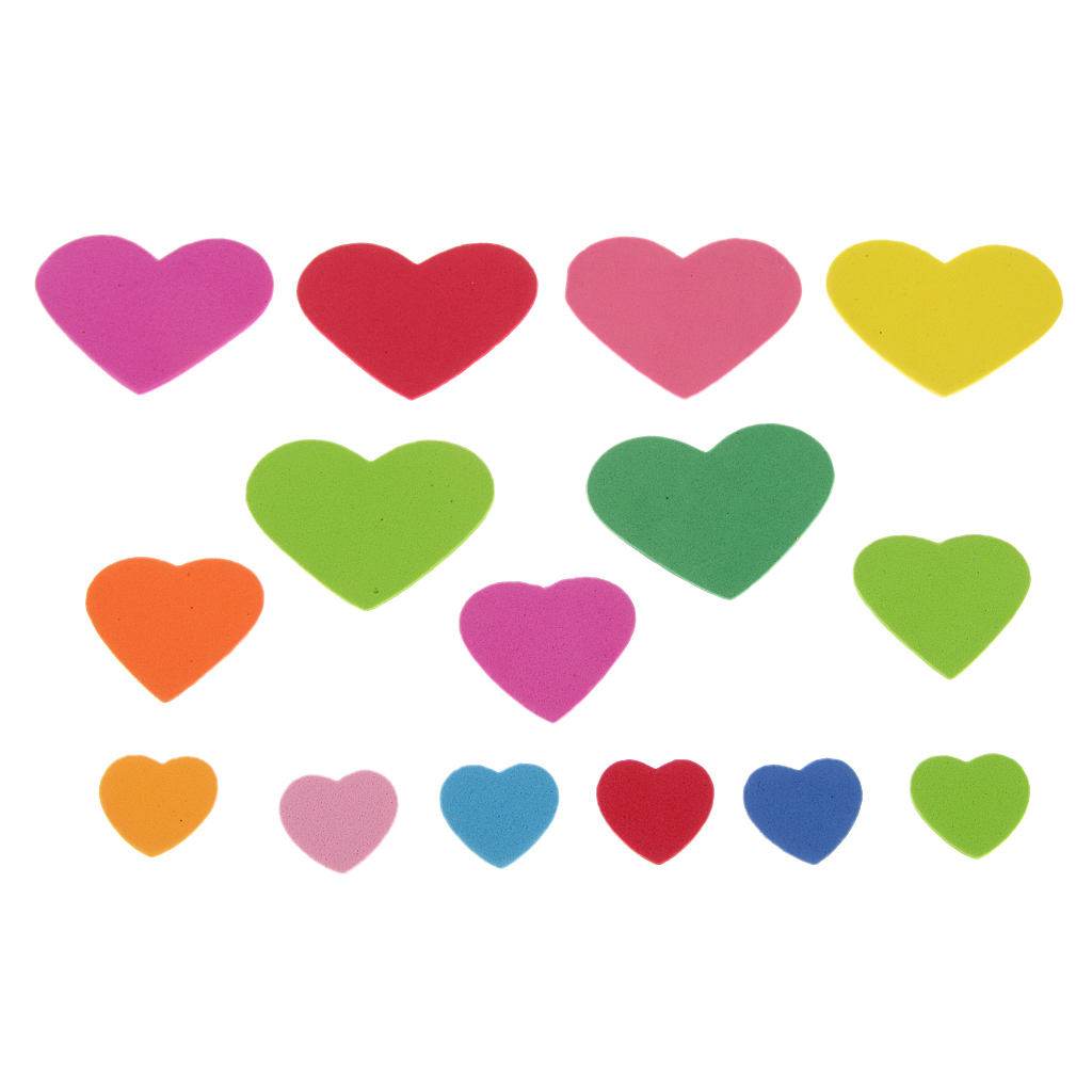 180 Pieces Mixed Foam Heart Flower Sun Clouds Shape for DIY Kid Craft Home Decoration