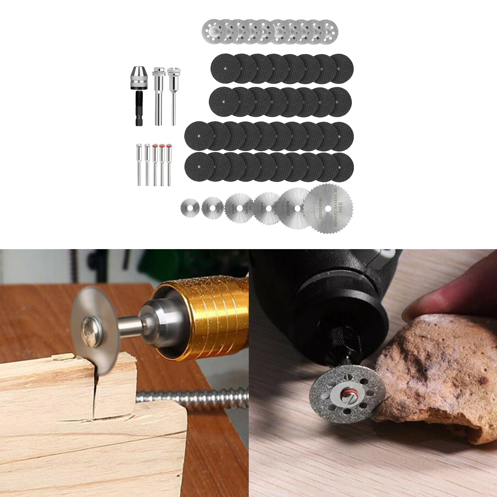 Diamond Cutting Wheel (22/25/32/35/44/50mm) with Mandrel And HSS Saw Blade