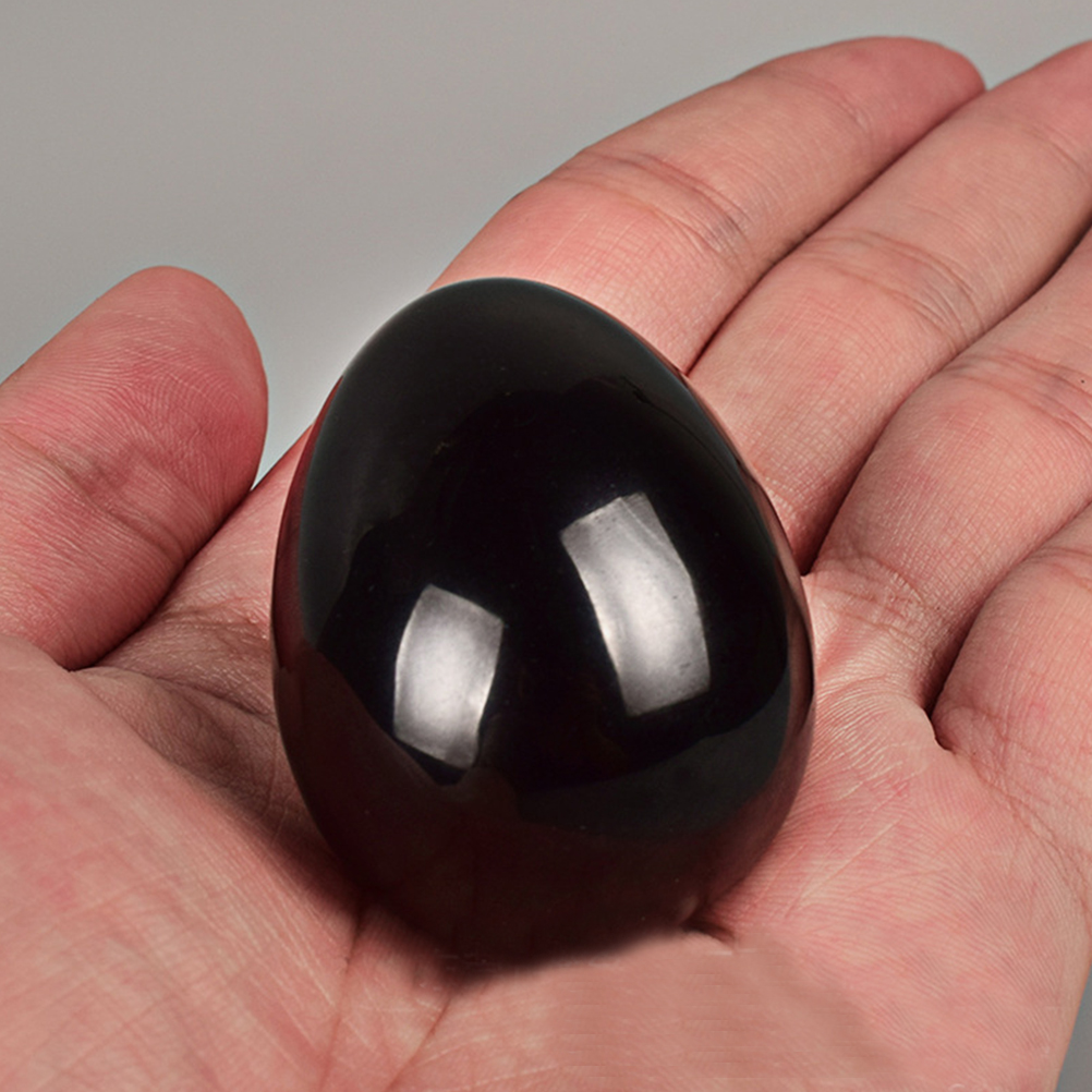 Best of 1 Pc Chakra Stone Black Obsidian Sphere Egg Gemstone Polished Stone For Home Decoration Healing Balancing 40*25*25mm Reviews & Tips