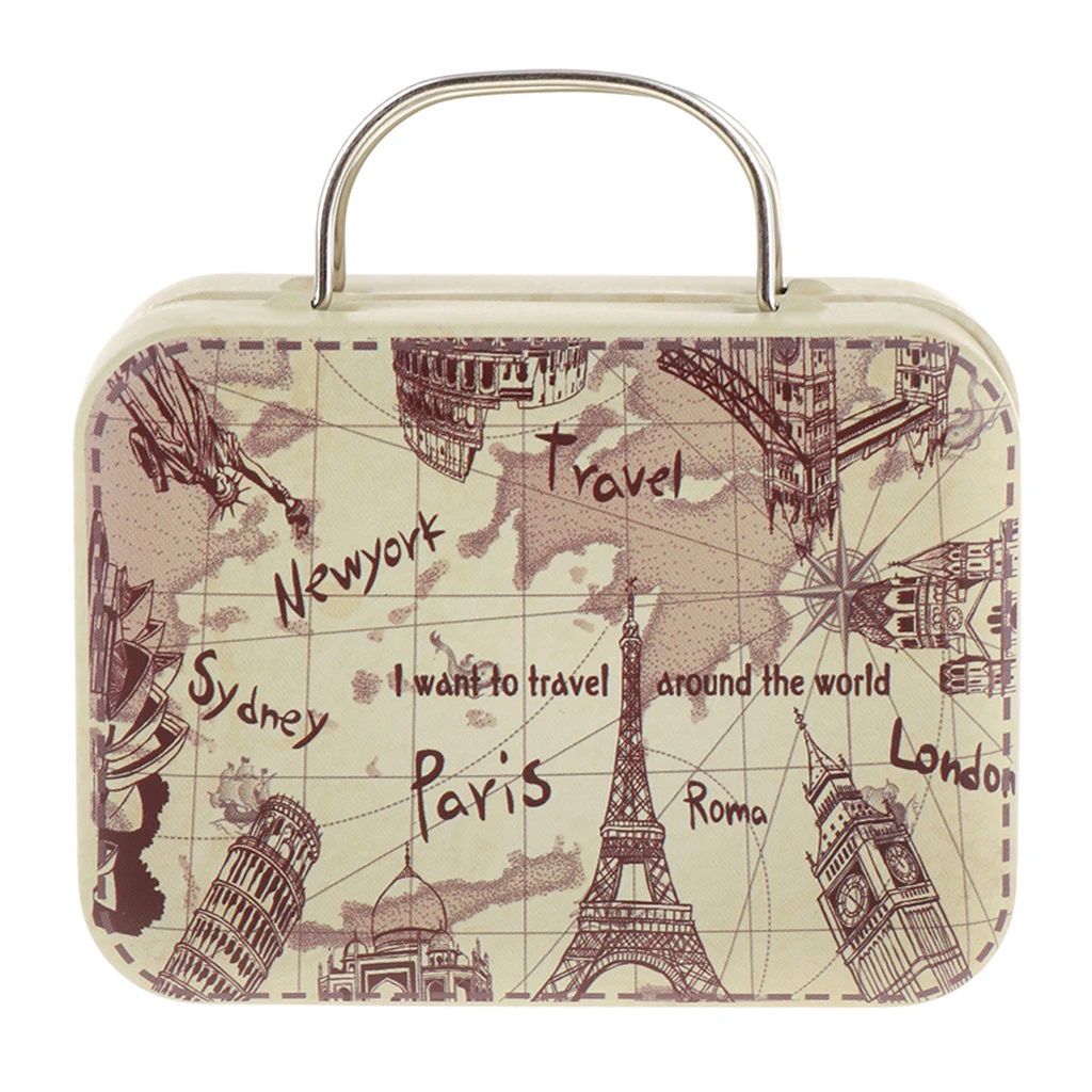Miniature Vintage Suitcase Luggage Box for 1:6 Dollhouse Decor, 1/6 BJD Dolls Accessories