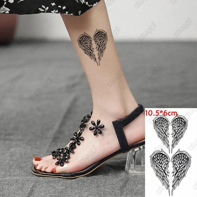 Until We Meet Again Fly High Tattoo Waterproof Sticker with Wings Temporary  Body Tattoo For Men
