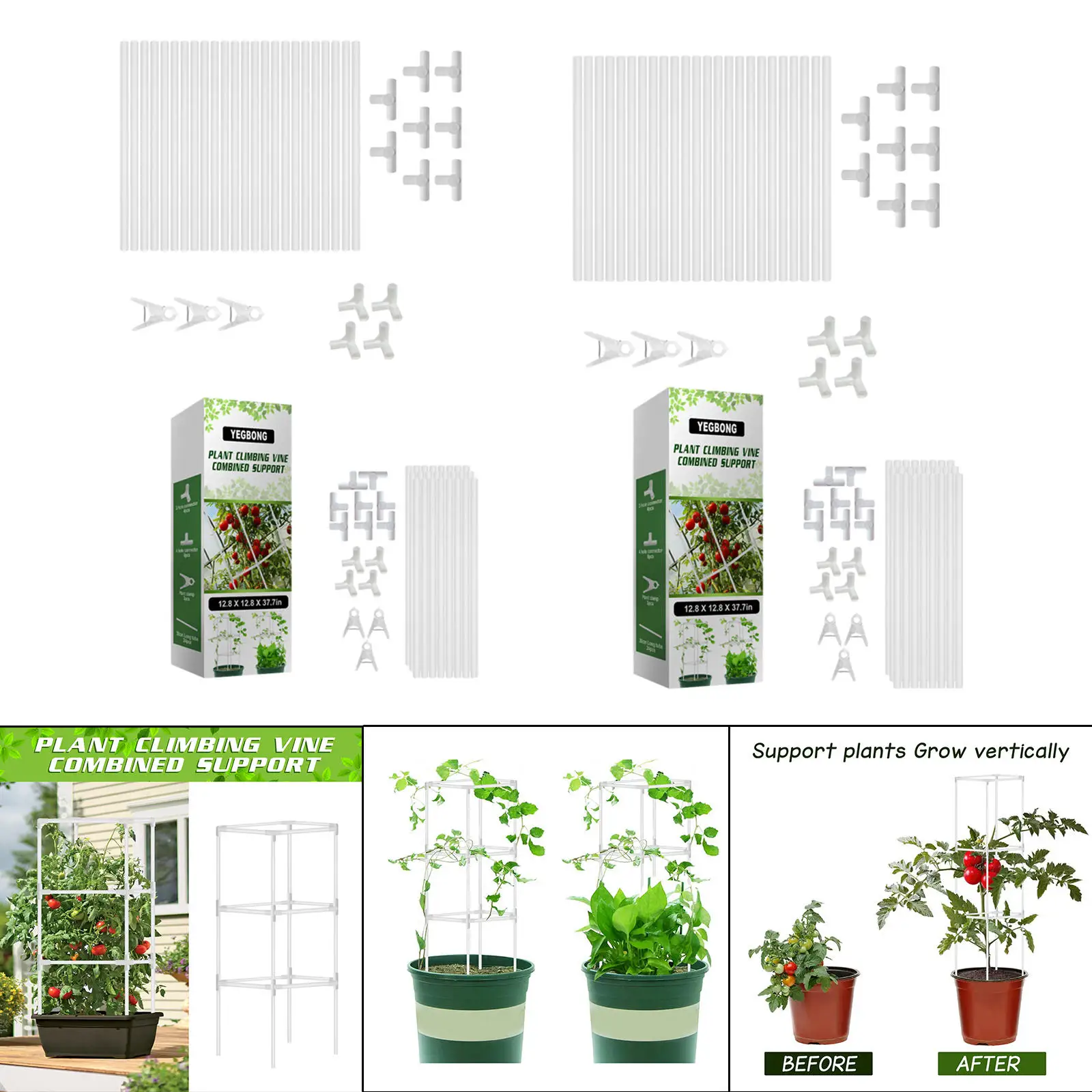 39x Tomato Cages Garden Multi-Functional Sturdy PE Plant Support Trellis Kit Support Stand for Vertical Climbing Pot Plants
