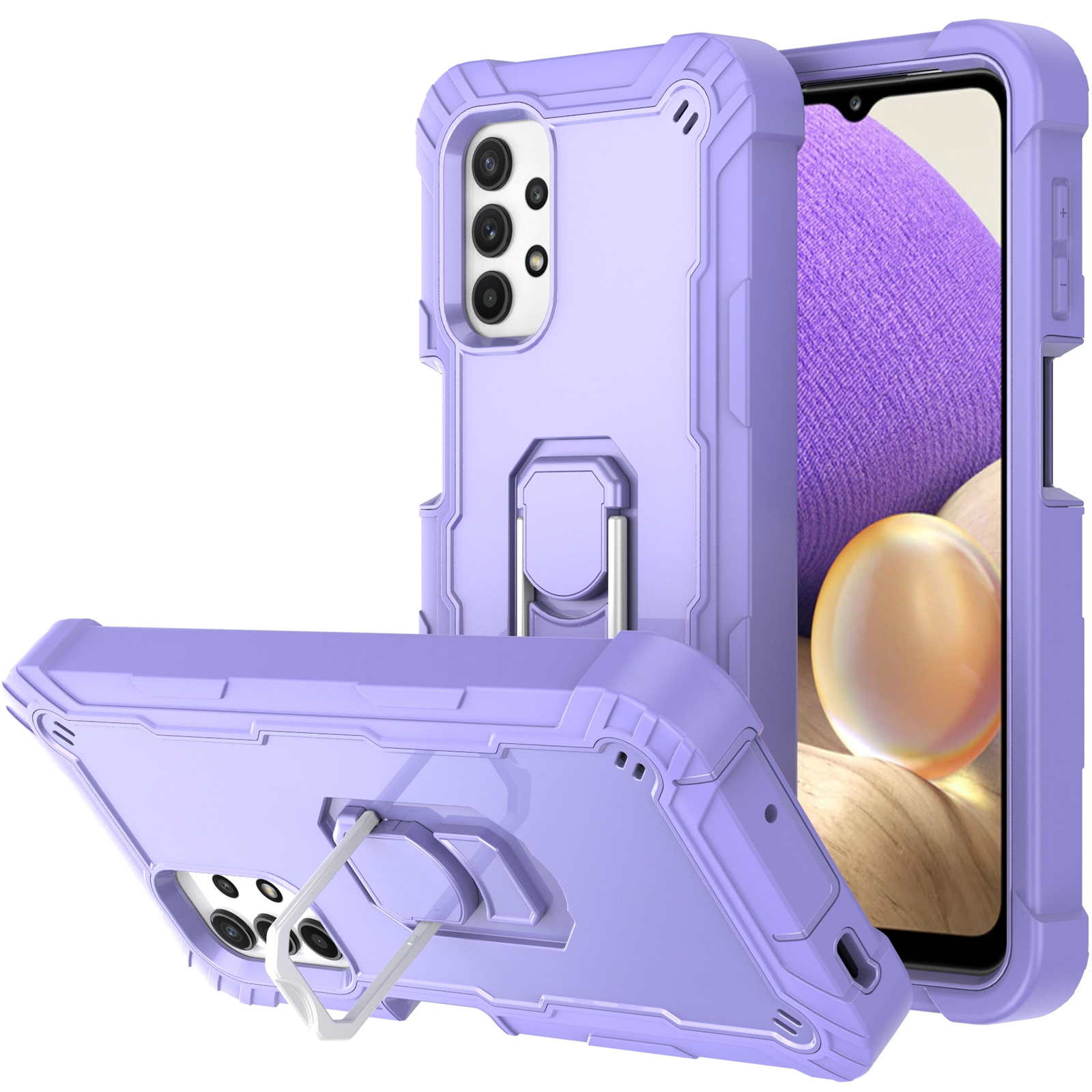 for Samsung Galaxy A12 A32 A52 A72 5G Case, Military Grade Protective Phone Case Cover with Ring Kickstand for Galaxy A52 5G