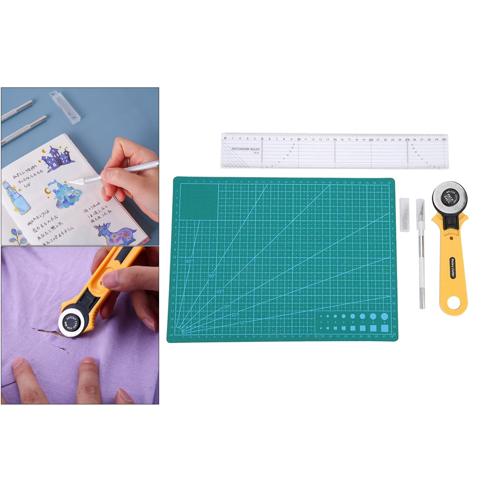 Craft Knives Quilting Rotary Cutter Art Kits Anti-slip Cutting Mat PVC Pad