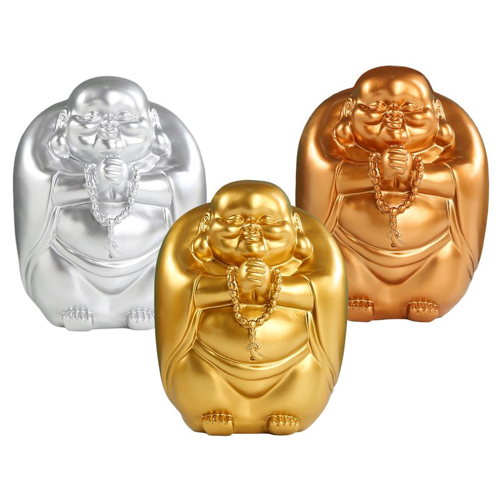 Maitreya Buddha Statue Piggy Bank Zen Sculpture Saving Pot Coin Storage Box Decor for Home Living Room Adults