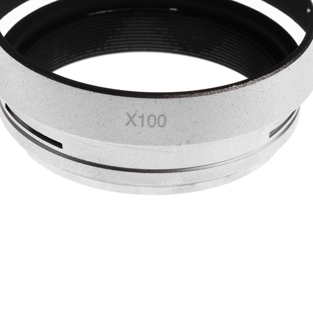 Silver 49mm Filter Lens Hood Shade for  Finepix X100 X100S Camera