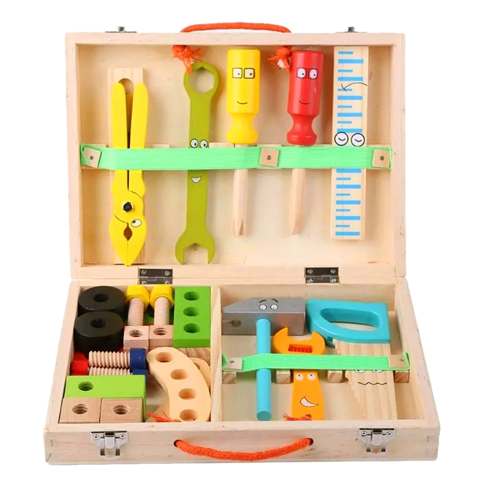 Kids Wooden Tool Set Kit Educational Toys Simulation Repair Game Puzzle Toys for Boys Gift Gift, Develop Hand-on Ability