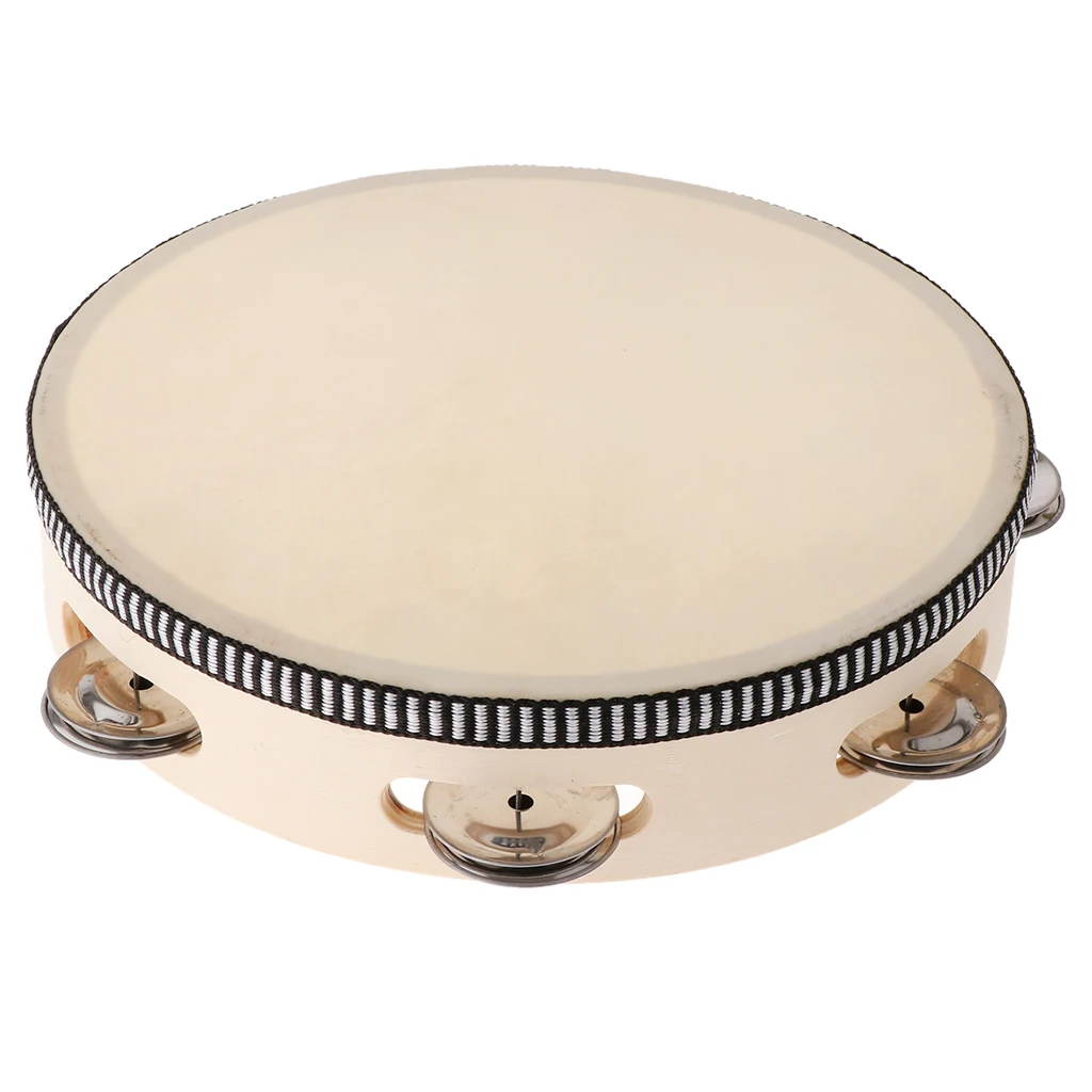 8inch Musical Tamborine Drum Round Percussion With Jingles For Party KTV