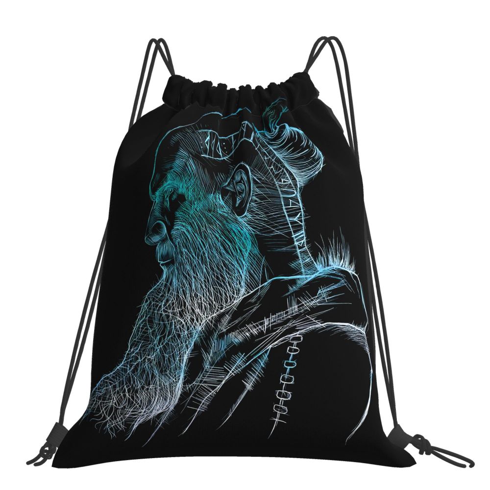 Vikings Fenrir Floki Celtic Dragon Design Drawstring Bags