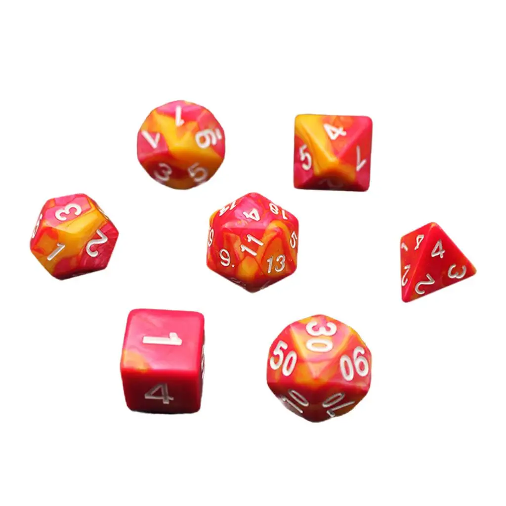 7 Pieces Polyhedral Dices Acrylic Multi Sided Dice Set for DND RPG MTG, Board Game, Roleplaying,