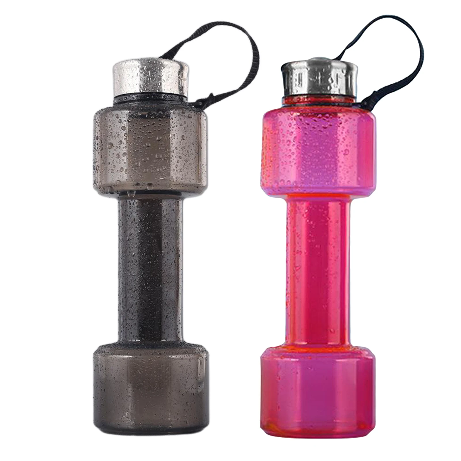 Creative Dumbbell Plastic Bottle Sports Water Bottles Portable Leakproof Weight Barbell Home Gym Bodybuilding Equipment