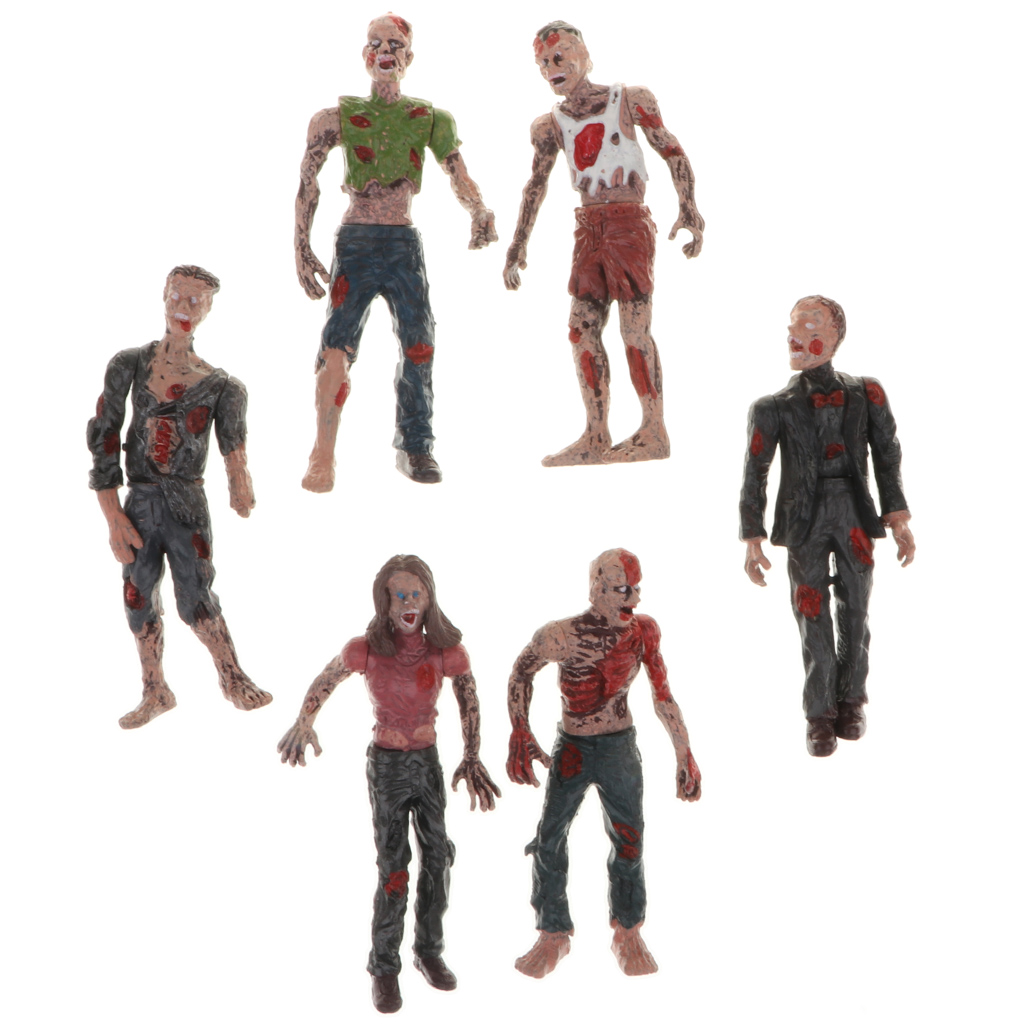 6pcs 4 Inches Walking Corpse Figures Doll Movie Characters Toy Kids Children Action Figure Toys Collectible Zombie Figures