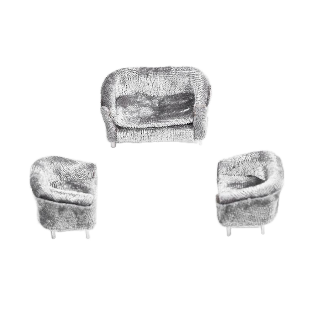 3Pcs/Set Miniature Sofa Doll House Furniture Mini Couch 1/25 Scale,Dollhouse Decoration Accessories
