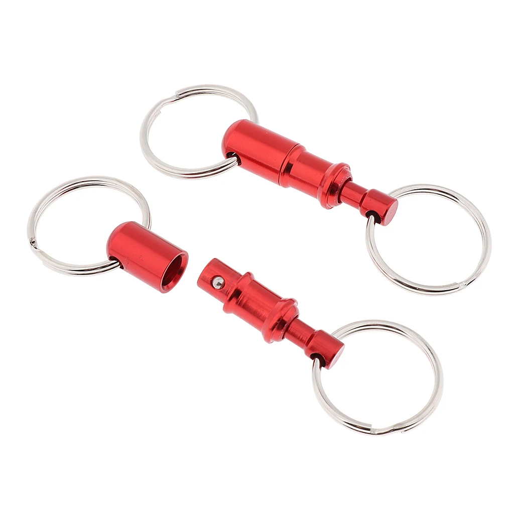 Lot 2 Detachable Pull Apart Quick Release Keychain Key  Separate Keyring