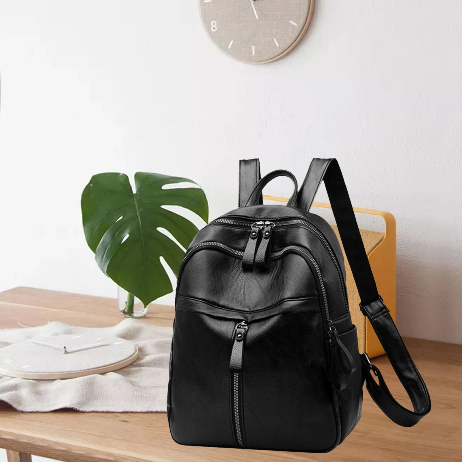 Cute Women Backpack PU Leather Travel Casual Purse Schoolbag Small Tote