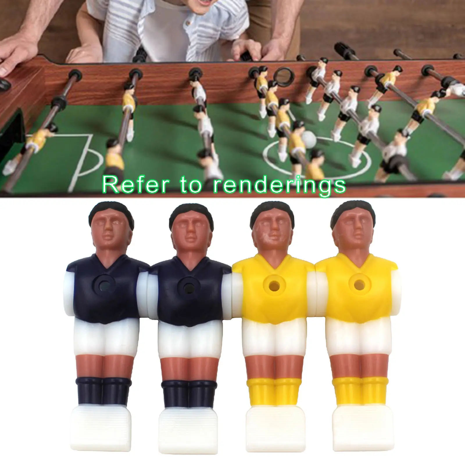 4x Foosball Men Soccer Table Guys Football Accessory 2 yellow 2 purple Soccer Player Man Replacements Set Table Parts