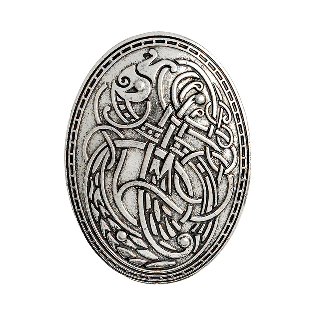 Norse Medieval Scarf Pin Viking Symbol Brooch Oval Scarf Sweater