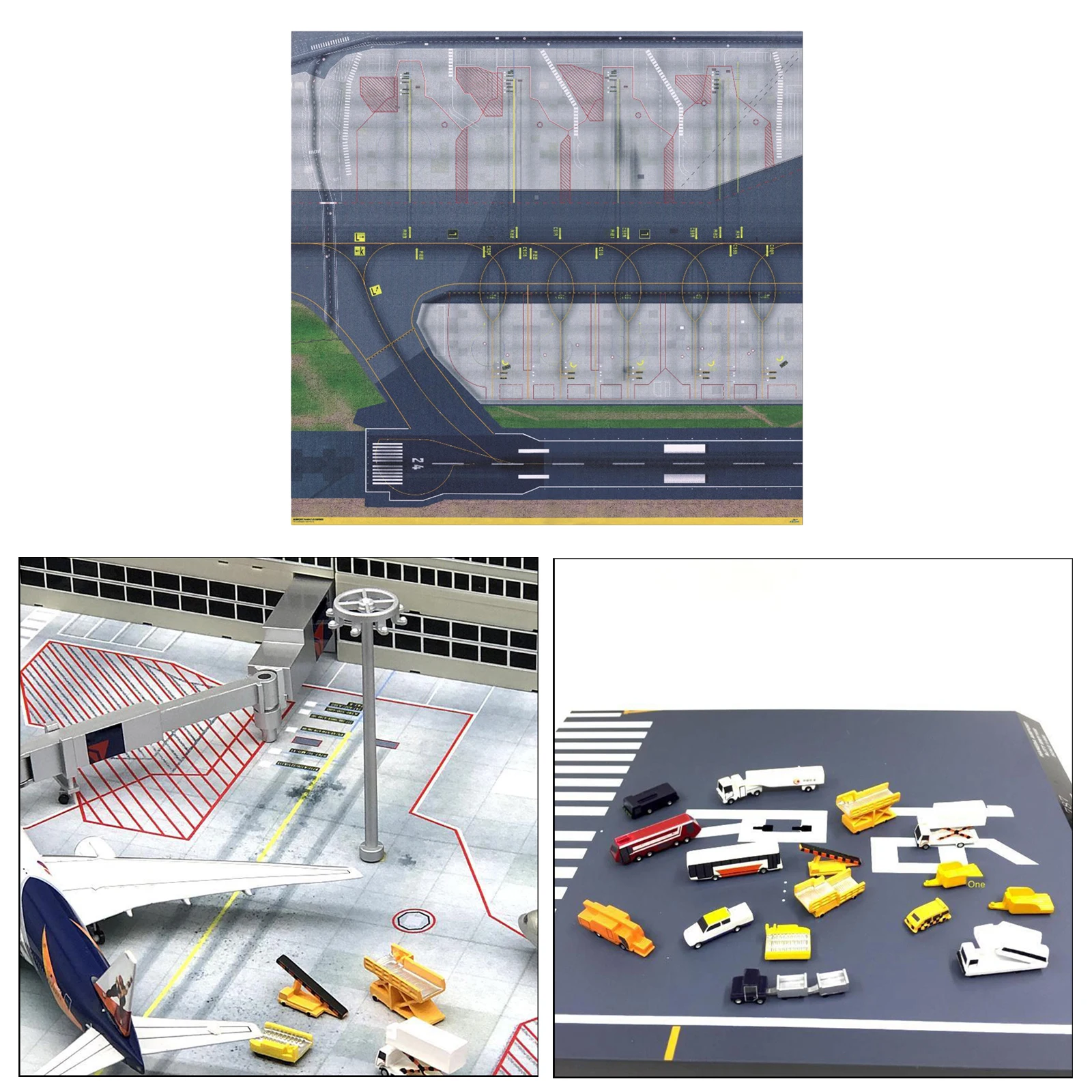 1/500 & 1/400 Model Airport Runway Sections Sheet Jets Ground Airport Service Support Vehicles Accessories