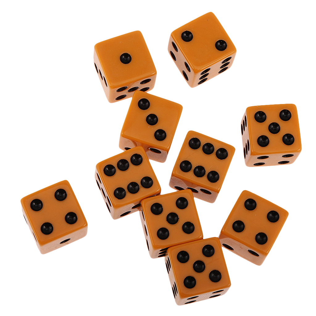 Acrylic Pack of 10pcs 18mm Six Sided D6 Spot Dice for D&D RPG Board Game Party Casino Fun Family Pub Game Gift