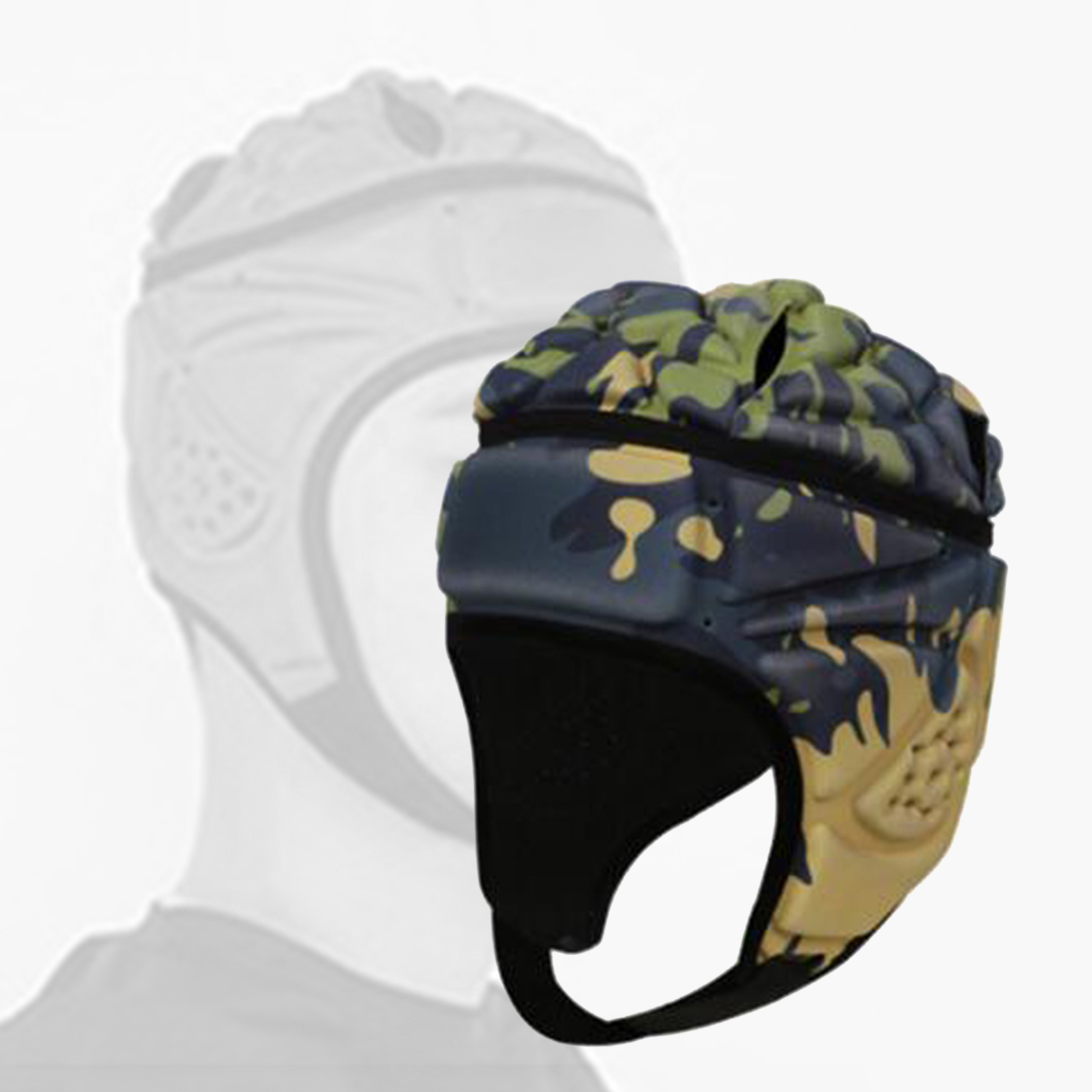 Adjustable Rugby Helmet EVA Padded Headgear Football Goalkeeper Soft Head Protective Helmet Protector for Unisex Youth Adults