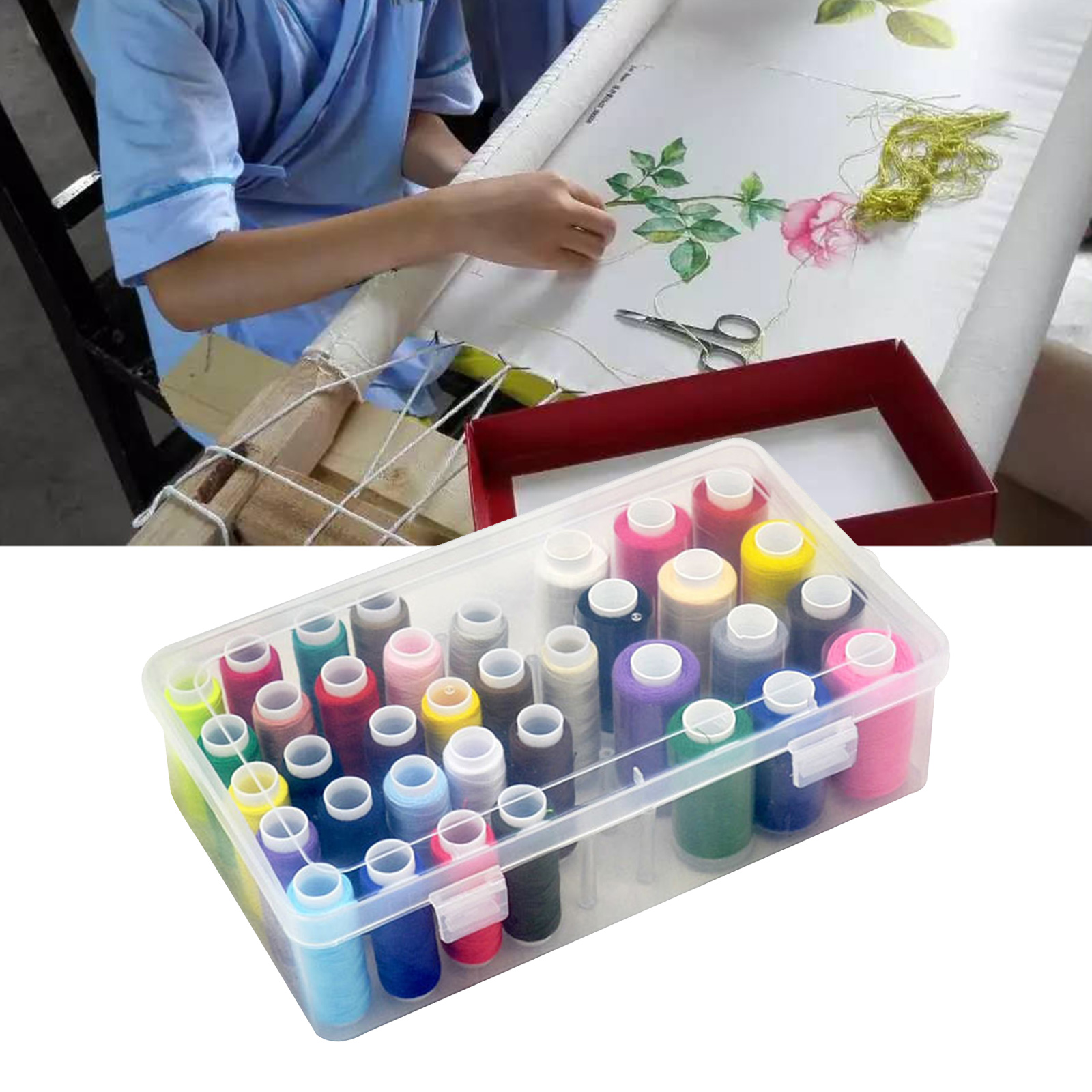 Sewing Thread 36 Colors, High Quality Threads Polyester Assorted Colors Embroidery Purpose,Great for Hand Needle Works and Arts