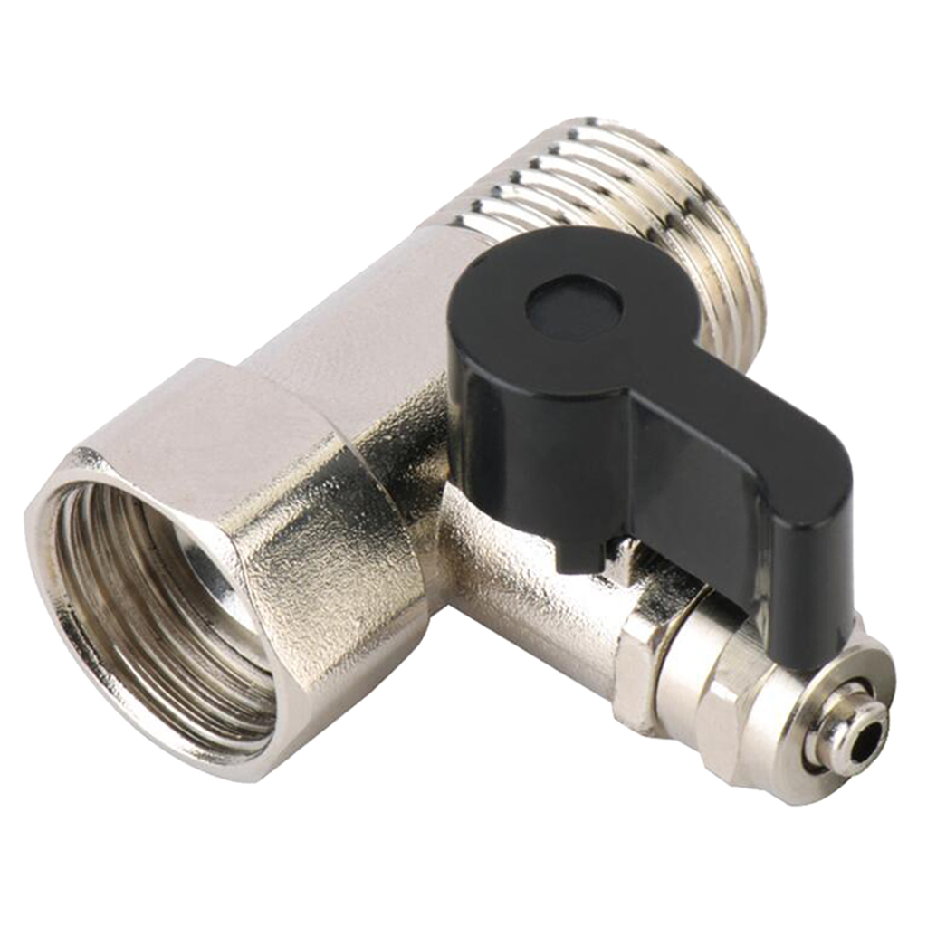 Nickel Plated 1/2'' to 3/8'' Ball Valve Faucet Tap Shut-off Switch Tee Union