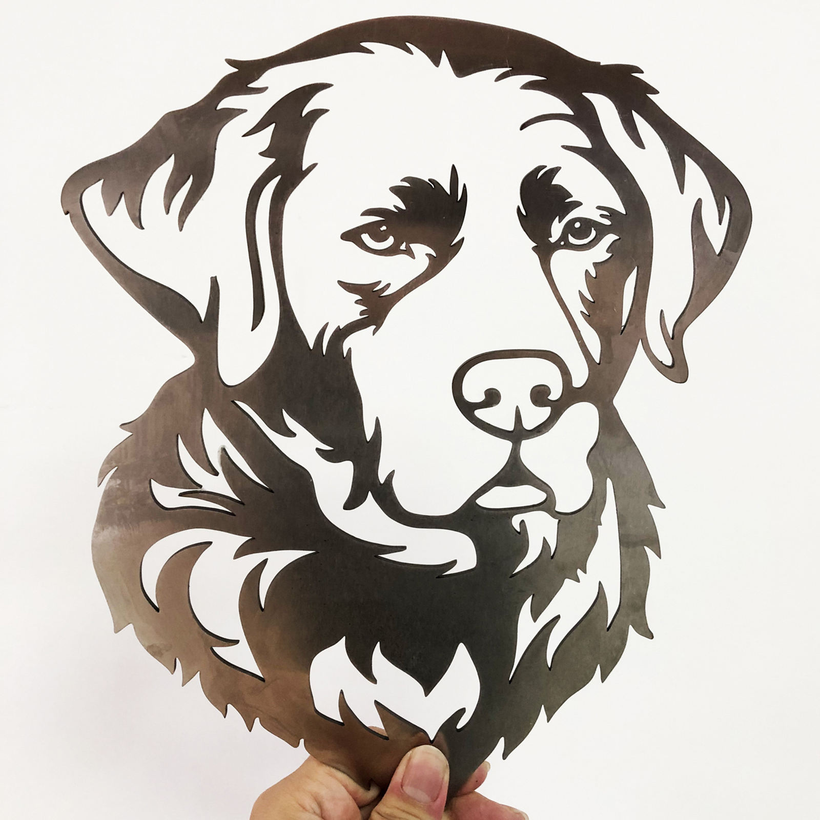 Cute Silhouette Metal Steel Garden Dog Labrador Yard Decor for Wall Fence Courtyard Decorative House Outside Housewarming